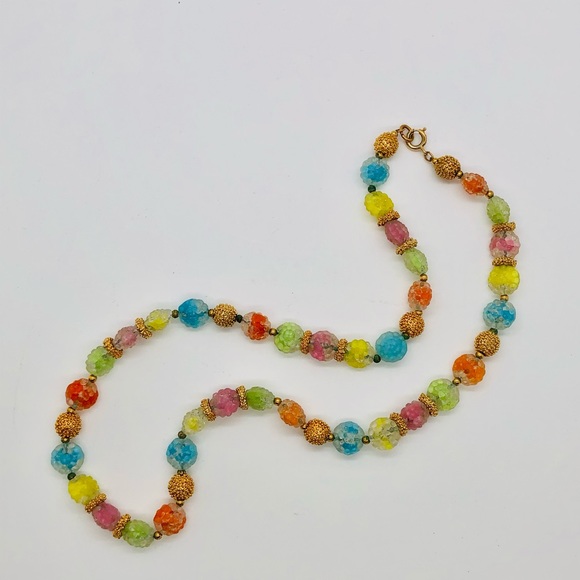 🔥 Vintage BOOK PIECE NAPIER Gum Drop Glass Necklace - Picture 5 of 17